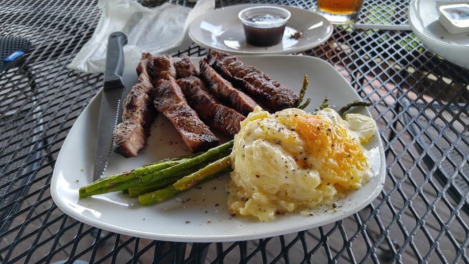 Seafood plate with a simple restaurant presentation.